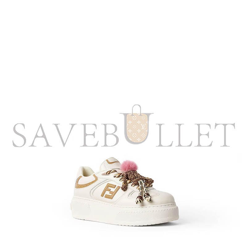 F**di match low top platform shoes in white leather 8e8721ay9nf1to4